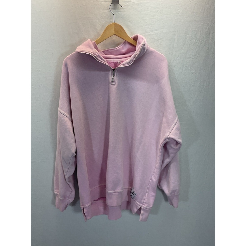 Sloppy Joe Jackie Harris 1/4 Zip Fleece Sweatshirt Pink Women's Size 2(M) Relax